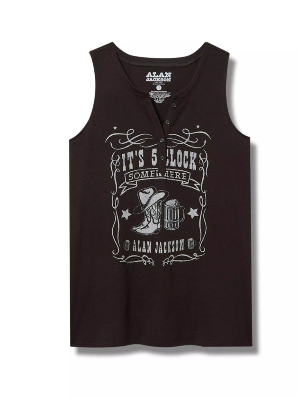 Torrid Alan Jackson Classic Fit Cotton Henley Tank- Size 3